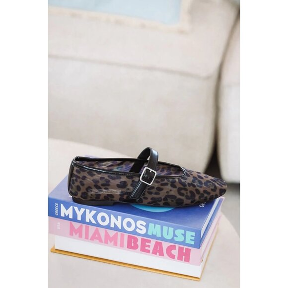 Steve Madden Dreaming Flats in Leopard Mesh Brown 6.5 With Box Womens Ballet - Picture 11 of 11